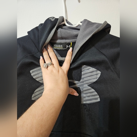 Under Armour Youth Pullover Black Gray Size Large - Picture 5 of 5